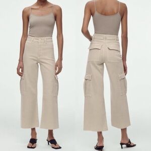 Women's Beige Cargo Jeans